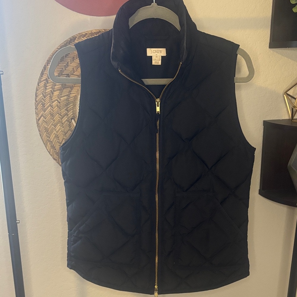 J. Crew Black Quilted Vest